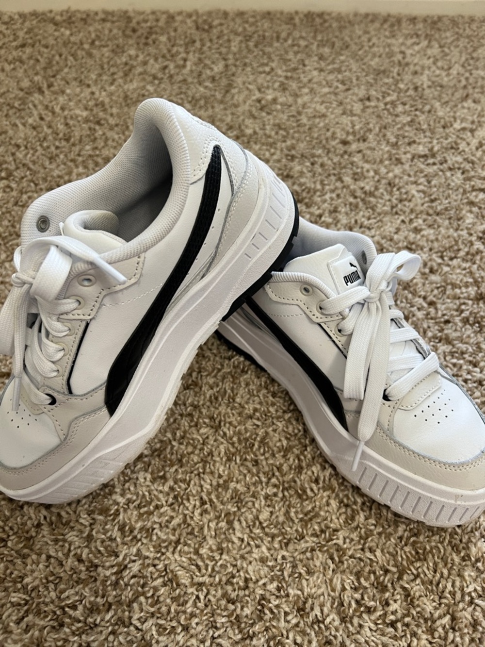 Puma  Karmen White Sneakers with Black Formstrip